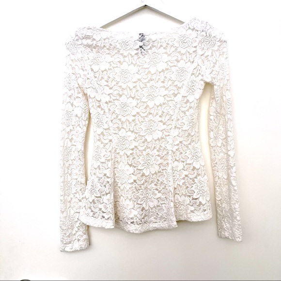 H&M peplum lace long sleeve top - Picture 3 of 3